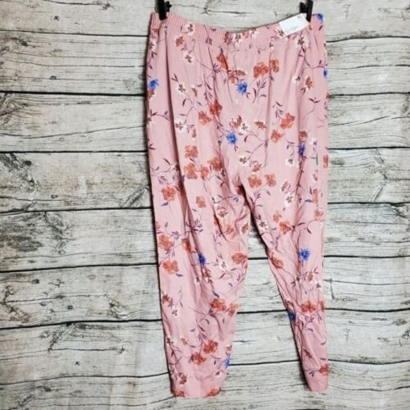 Jessica Simpson Cadie Soft Pants size XL high rise pink floral - Picture 4 of 10